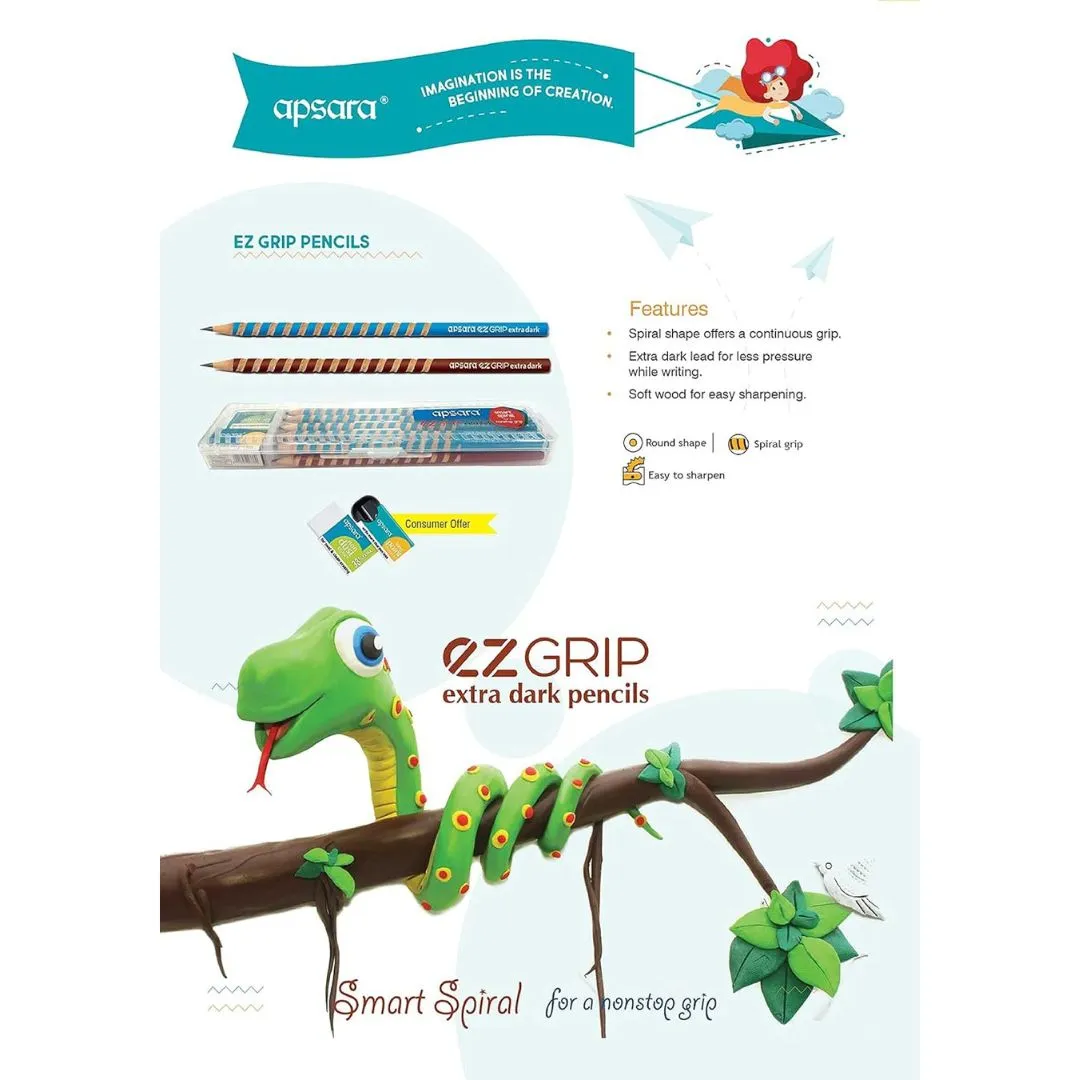 Apsara EZ Grip Pencils ( Pack Of 10 )