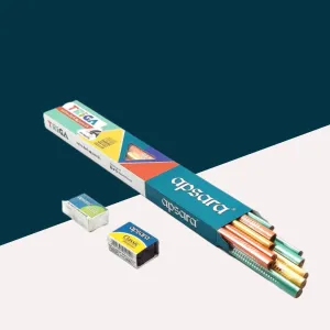 Apsara Triga Pencils with Unique Triangular Design ( Pack Of 10 )