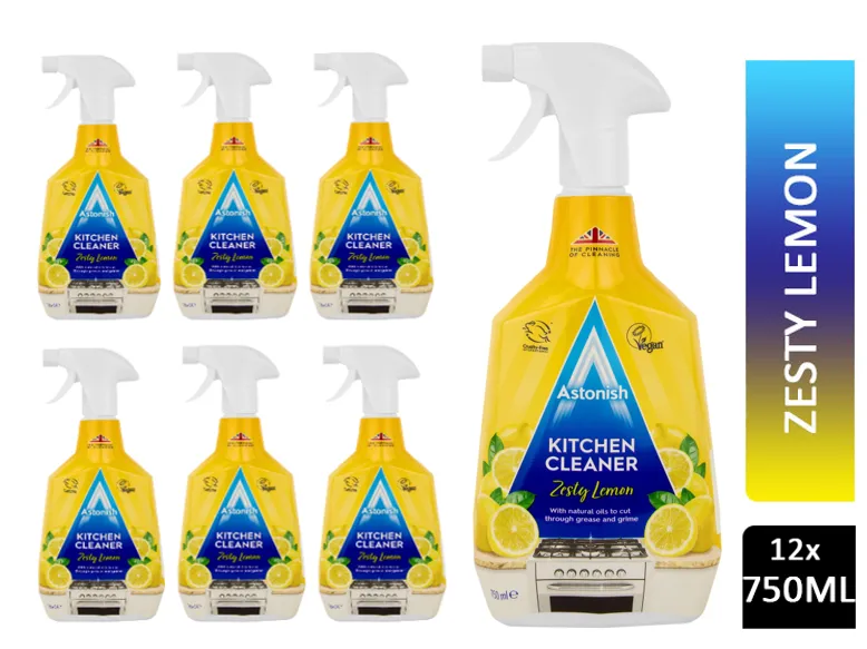 Astonish Kitchen Cleaner, Vegan And Cruelty Free And Blended With Natural Oils, 750ml, Zesty Lemon