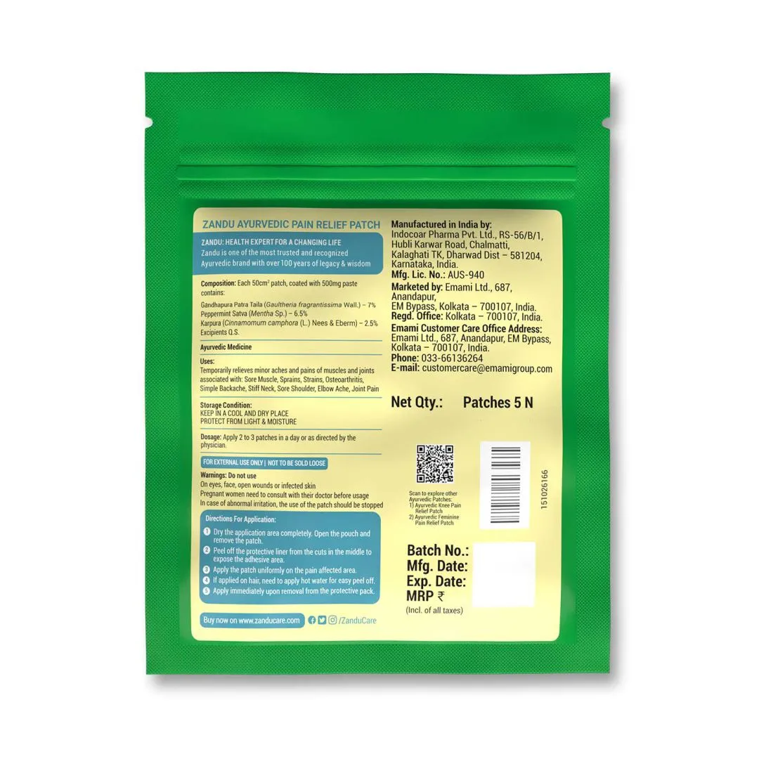 Ayurvedic Pain Relief Patch (Pack of 5 patches)