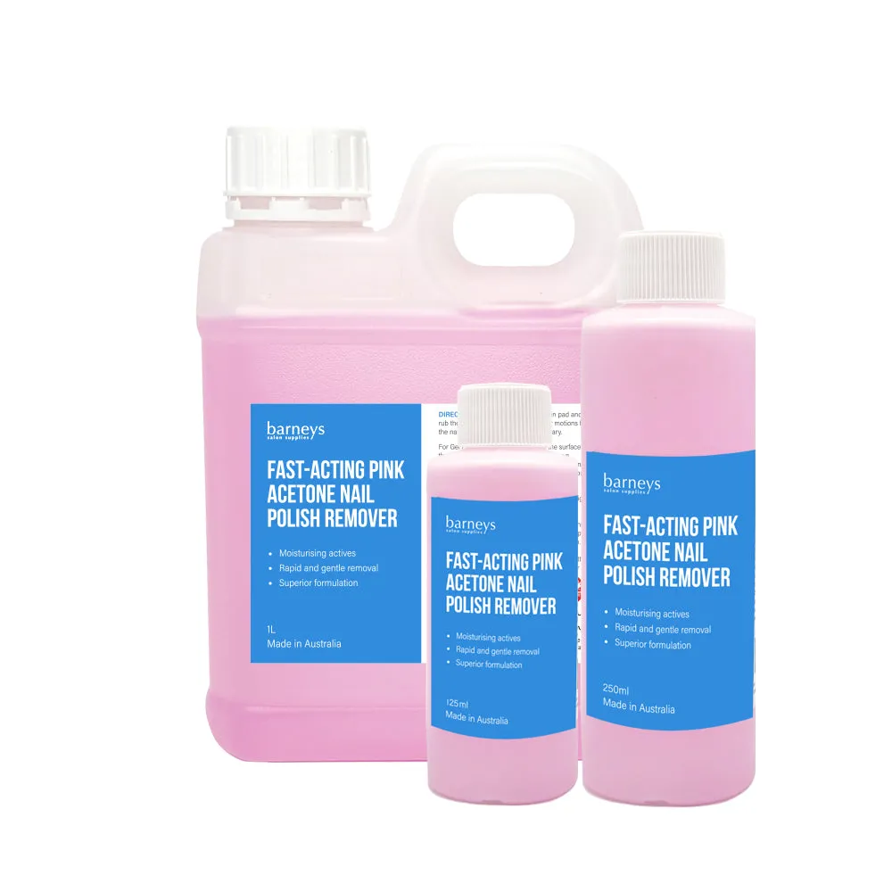 Barneys Fast-Acting Pink Acetone Nail Polish Remover - 1L