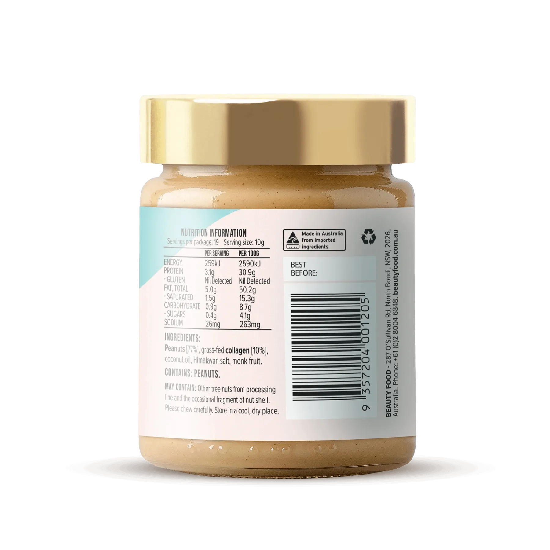 Beauty Food Peanut Nutter Nut Butter with Collagen