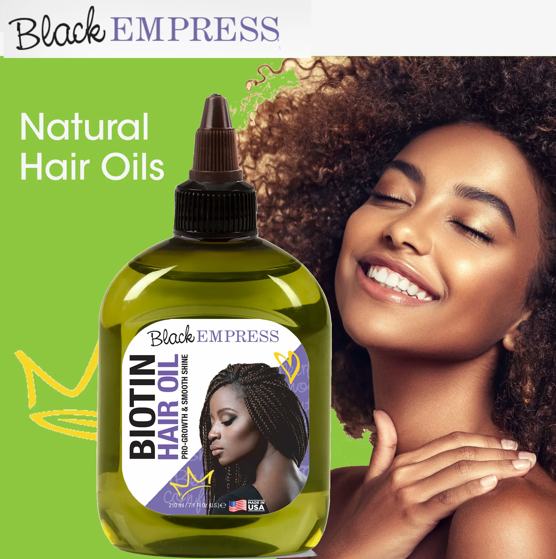 Black Empress Biotin Hair Oil 2.5 oz. - Smooth & Shine Pro-Growth Hair Oil