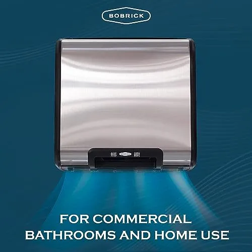 Bobrick 7120 TrimLineSeries Zinc-Plated Steel ADA Surface-Mounted Automatic Hand Dryer, White Epoxy Finish, 115V, 13-19/32" Height, 13-25/32" Width