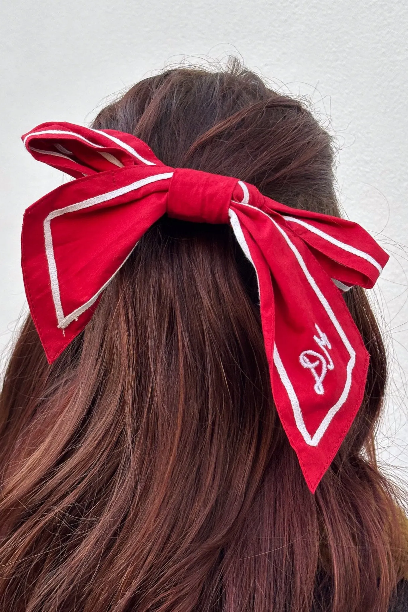 Damson Madder Sailor Bow Red and White Hairclip