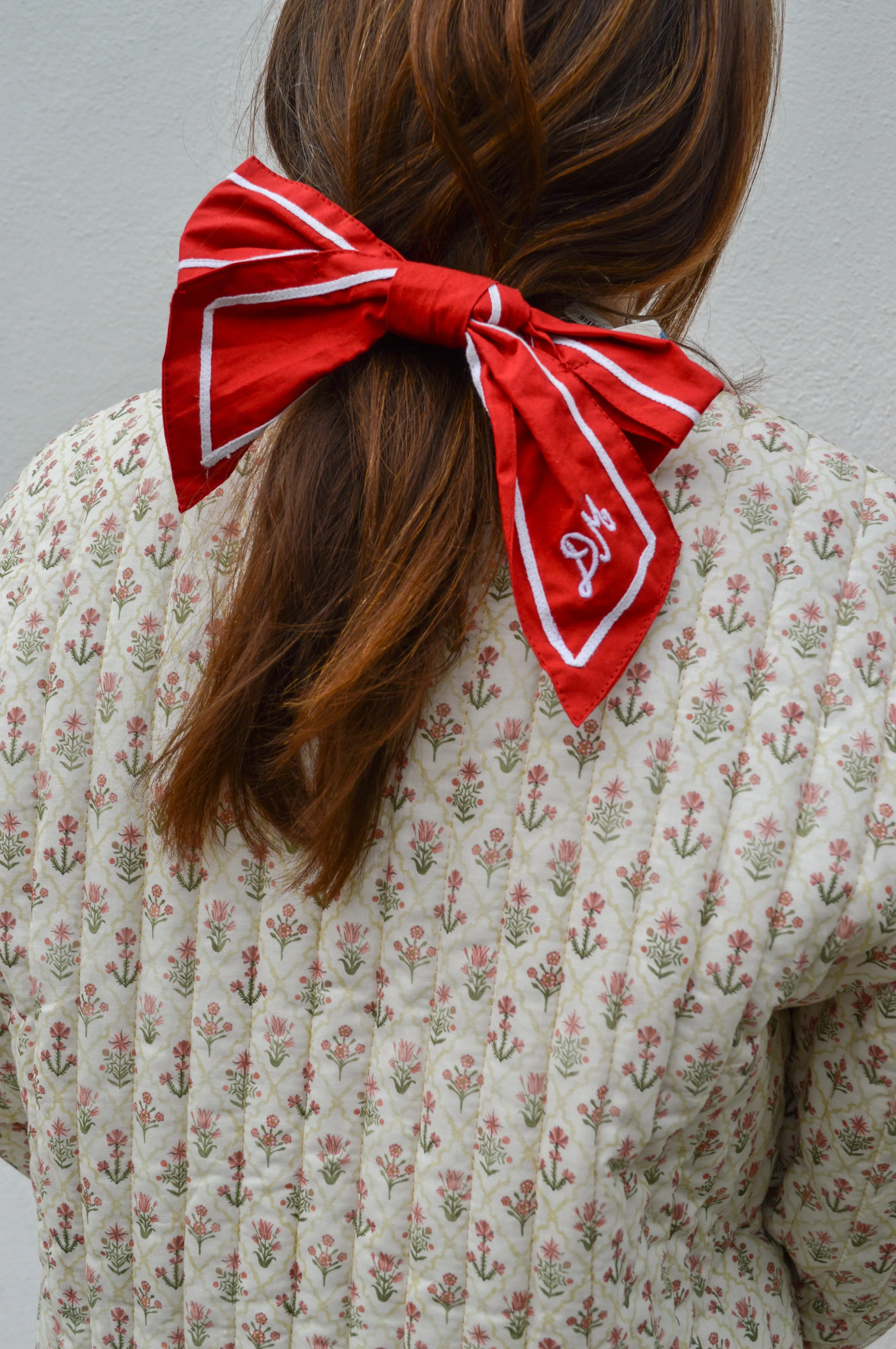 Damson Madder Sailor Bow Red and White Hairclip