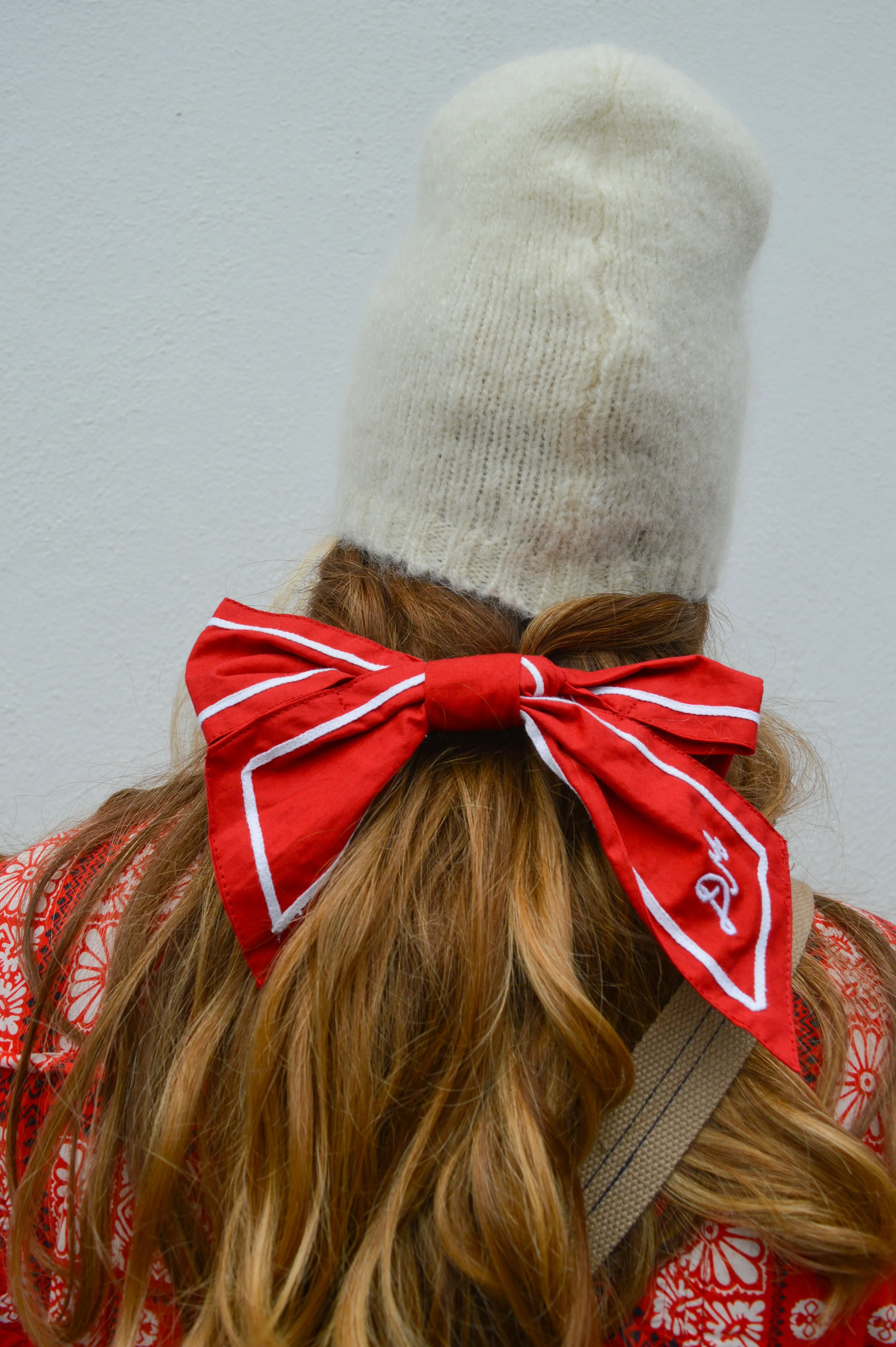 Damson Madder Sailor Bow Red and White Hairclip