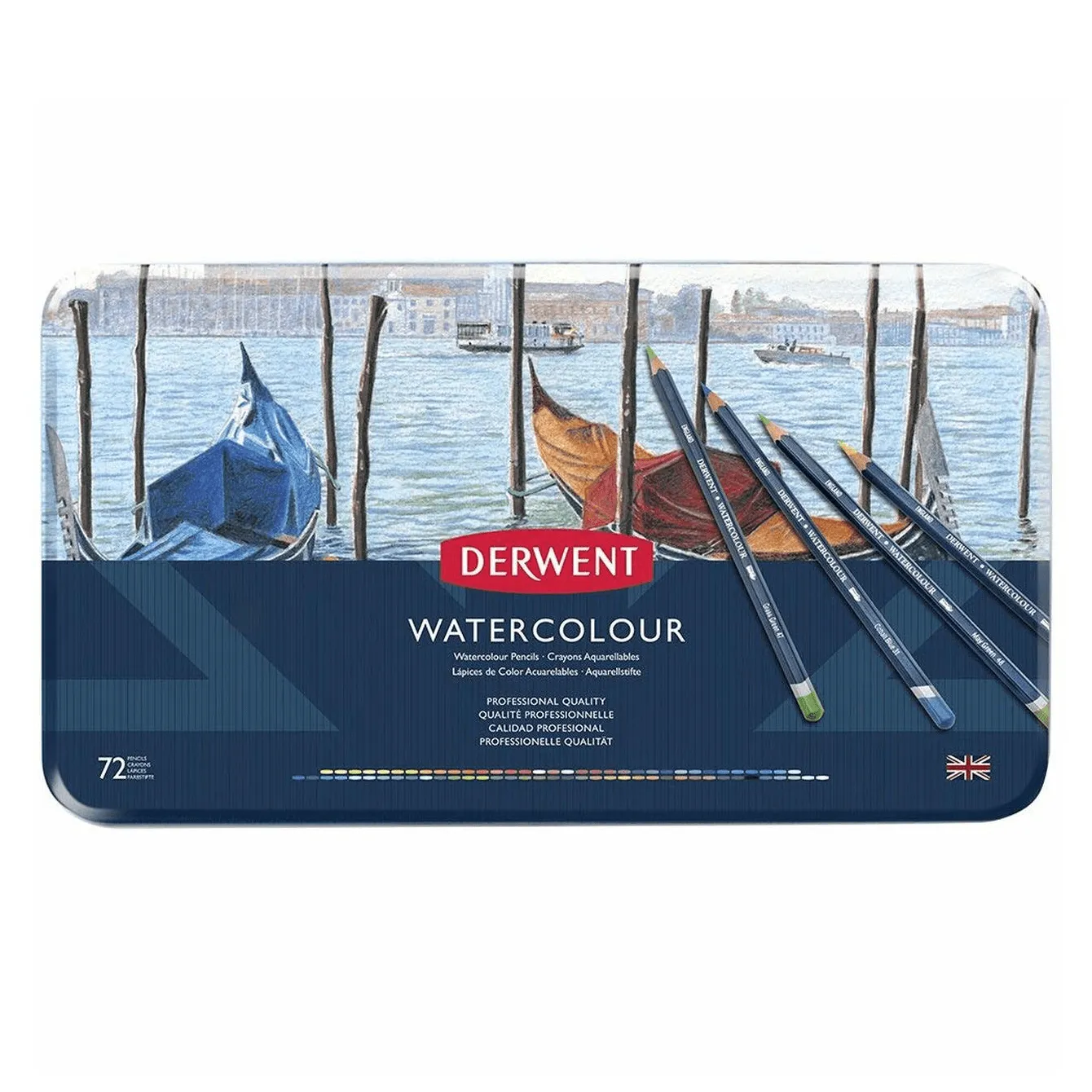 Derwent Watercolour Coloured Pencils Tin 72 Set Professional