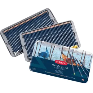 Derwent Watercolour Coloured Pencils Tin 72 Set Professional