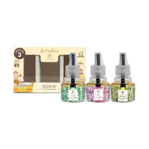 EKAM Rose, Lemongrass & Jasmine 45ML Each Pack of 3 Scented Plug-In Air Room Fresheners Refill | Premium Fragrances | Used For Home Freshener, Room Freshener, Bathroom Freshener,Home Fragrance,Plastic