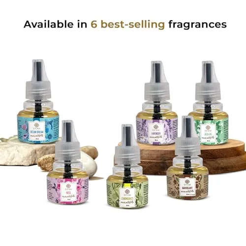 EKAM Rose, Lemongrass & Jasmine 45ML Each Pack of 3 Scented Plug-In Air Room Fresheners Refill | Premium Fragrances | Used For Home Freshener, Room Freshener, Bathroom Freshener,Home Fragrance,Plastic