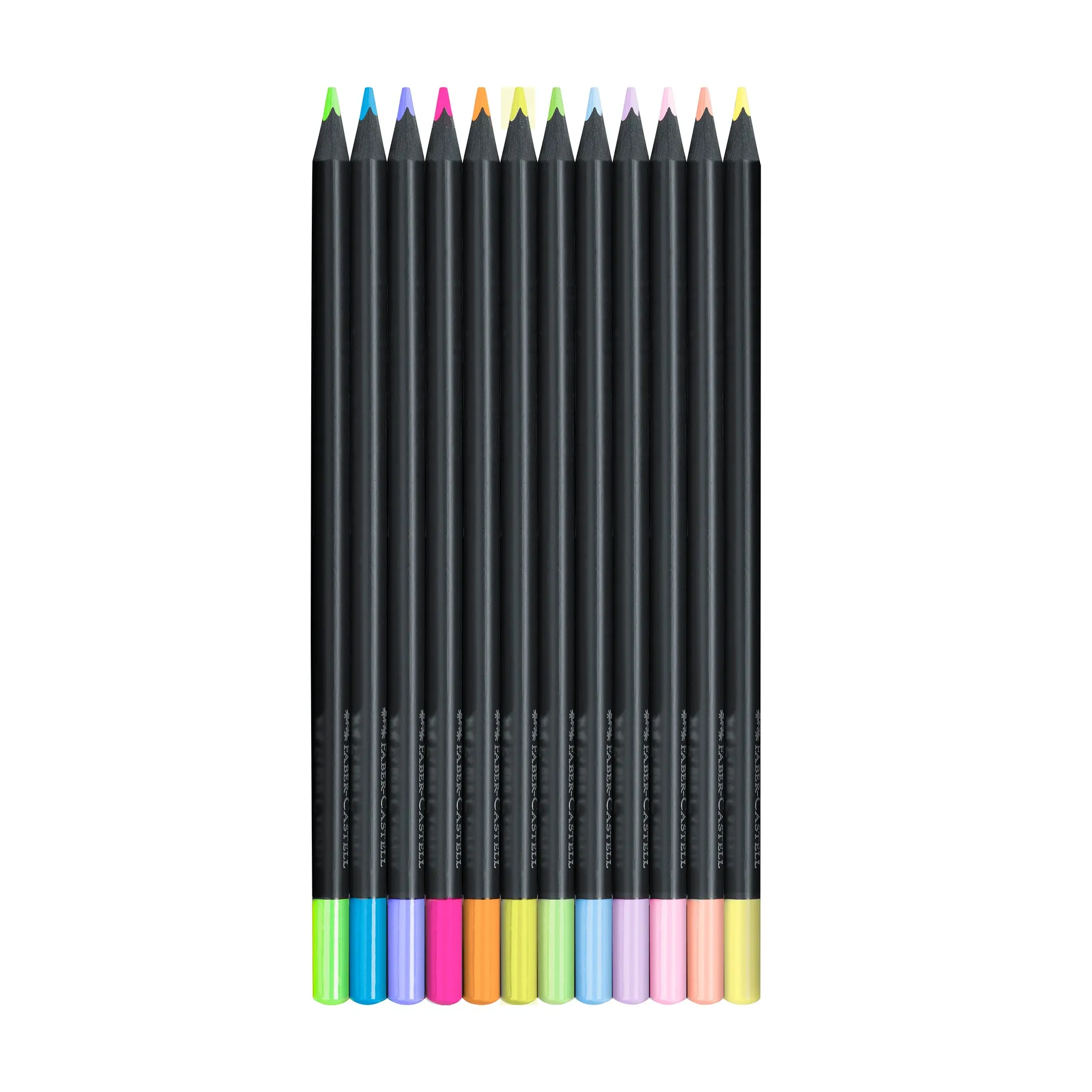Faber-Castell Black Edition Colour Pencils - Set of 12 Neon and Pastel Colours