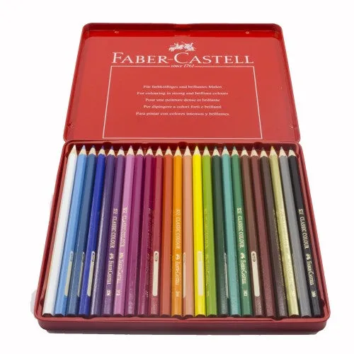 FABER-CASTELL Metal Tin 24 Color Classic Line-(115825)