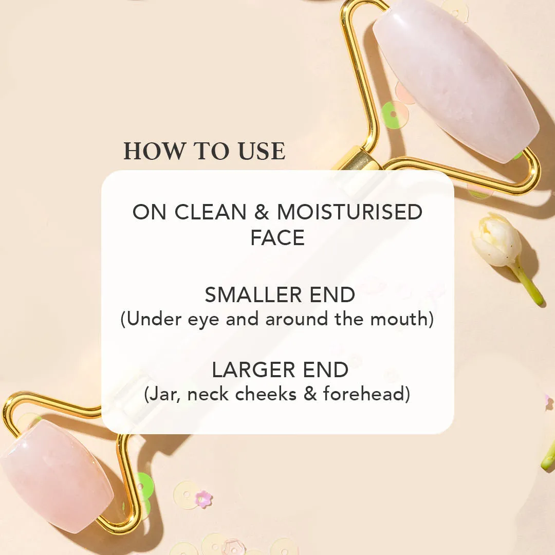 GWP Rose Quartz Face Roller Massage Tool