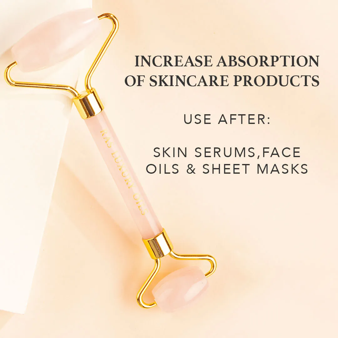 GWP Rose Quartz Face Roller Massage Tool