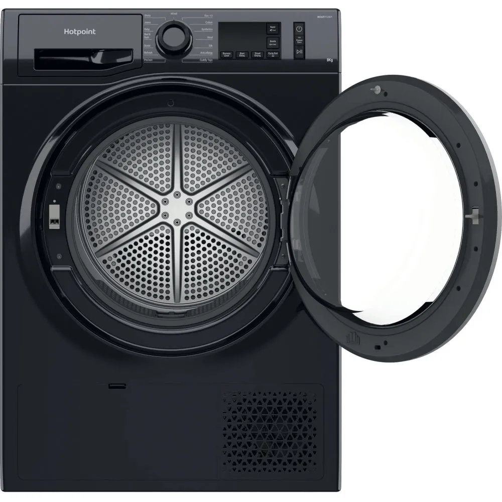 Hotpoint NTM1182BSKUK Heat Pump Tumble Dryer, 8kg, Black, A   Rated