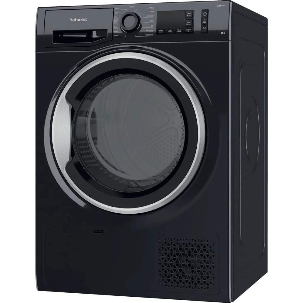 Hotpoint NTM1182BSKUK Heat Pump Tumble Dryer, 8kg, Black, A   Rated