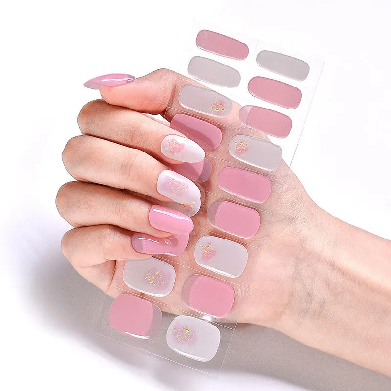 Internet Celebrity Semi-baked Gel Nail Sticker Waterproof And Durable 3d Paper Patch