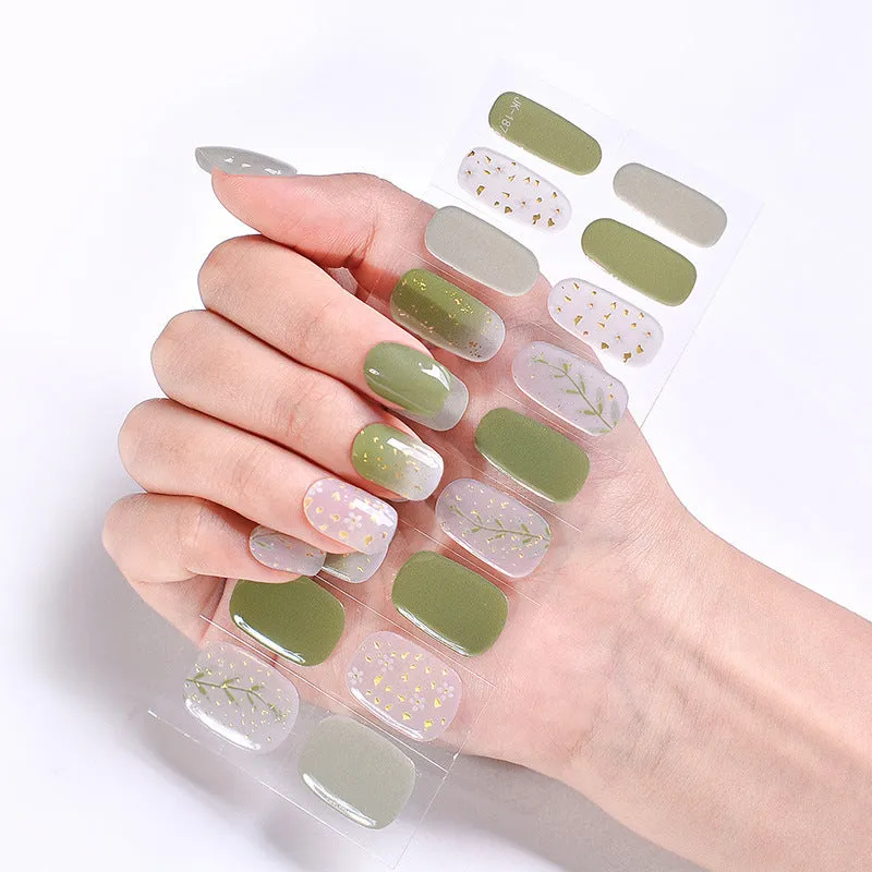 Internet Celebrity Semi-baked Gel Nail Sticker Waterproof And Durable 3d Paper Patch