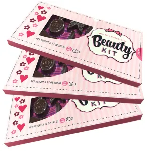 Kicko Mini Milk Chocolate Beauty Kit - Combs, Ribbons, Curlers - 3 Sets of 11 Pcs, 3.17