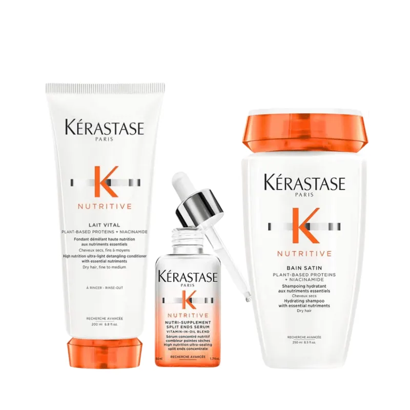 Kérastase Nutritive Shampoo, Conditioner & Serum Dry Hair Bundle