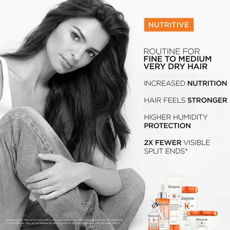 Kérastase Nutritive Shampoo, Conditioner & Serum Dry Hair Bundle