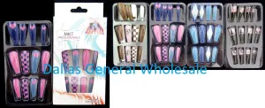 Ladies Cute Long Fake Nail Art Sets Wholesale
