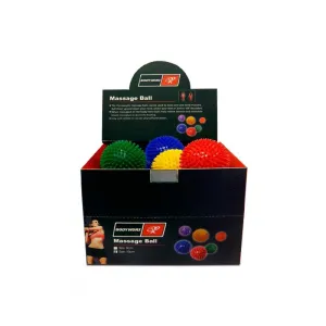 MASSAGE BALL 10CM DISPLAY BOX 18 BALLS IN BOX RED YELLOW BLUE