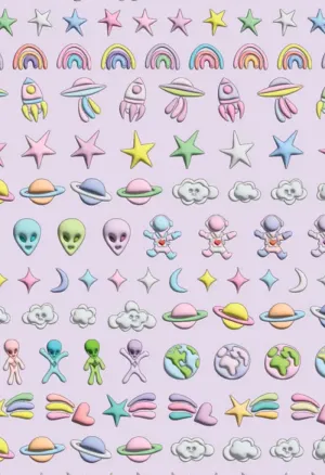 Nail Art Stickers-Spaced Out