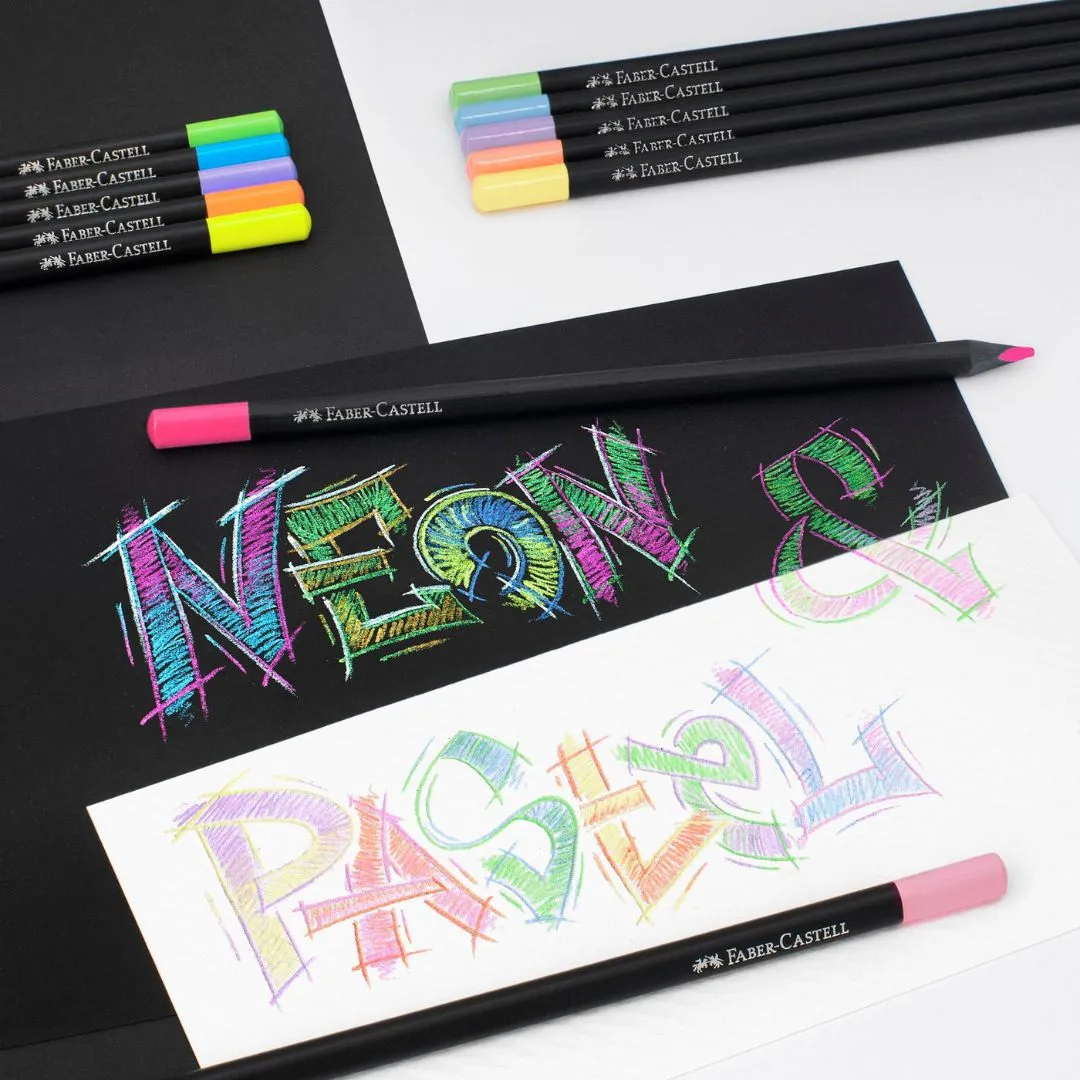 Neon & Pastel Colour Pencils Black Edition Faber-Castell