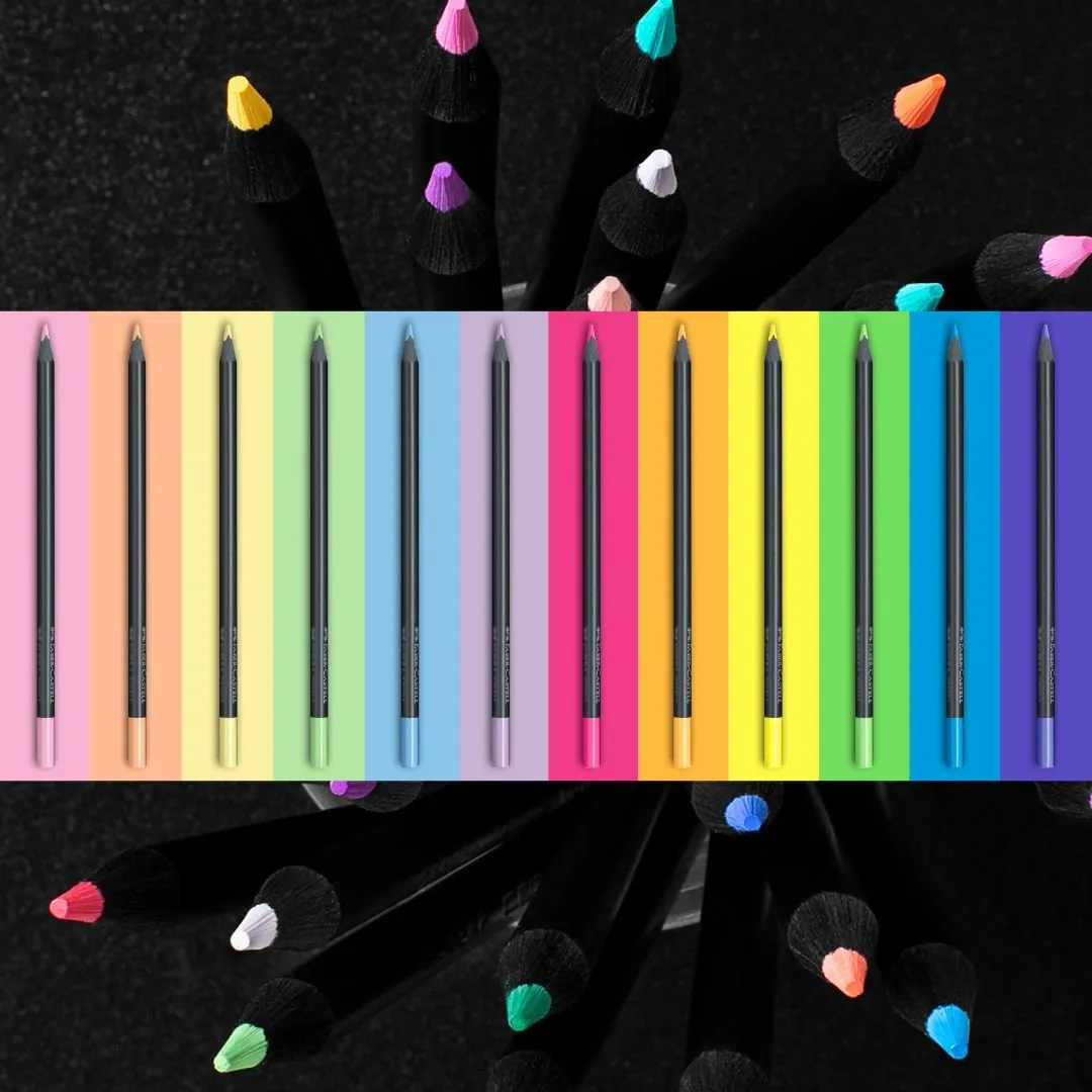 Neon & Pastel Colour Pencils Black Edition Faber-Castell