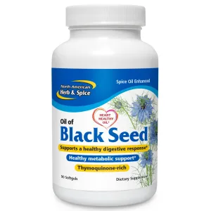 North American Herb and Spice Black Seed Oil, Raw, 90 Softgels