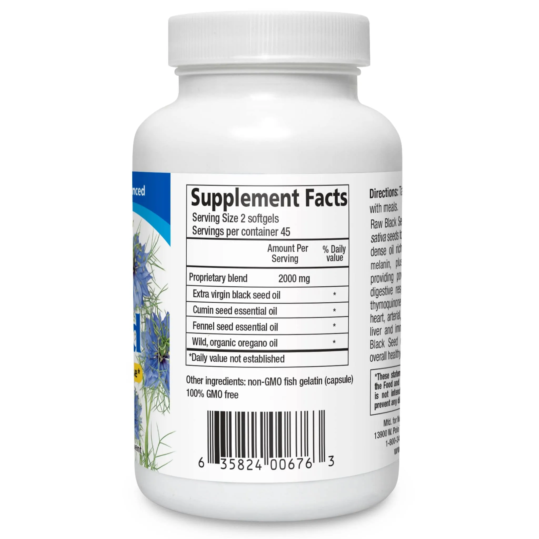 North American Herb and Spice Black Seed Oil, Raw, 90 Softgels
