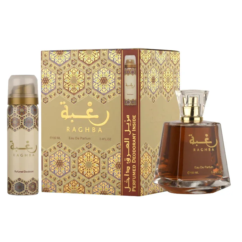 Raghba Unisex Perfume EDP - 100ML (3.4oz) W/ Deo By Lattafa