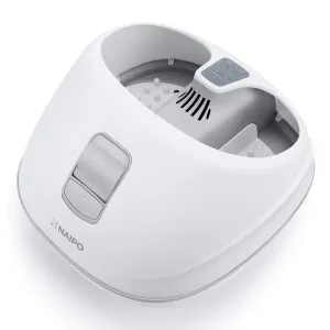 Steam Foot Bath/Spa Massager Foot Sauna Tub with 3 Heat Levels and 2 Adjustable Timers, No Water Pouring, 4 Pedicure Massage Rollers and Imitated Pebble Pedal Detachable, New Method for Stress Relief