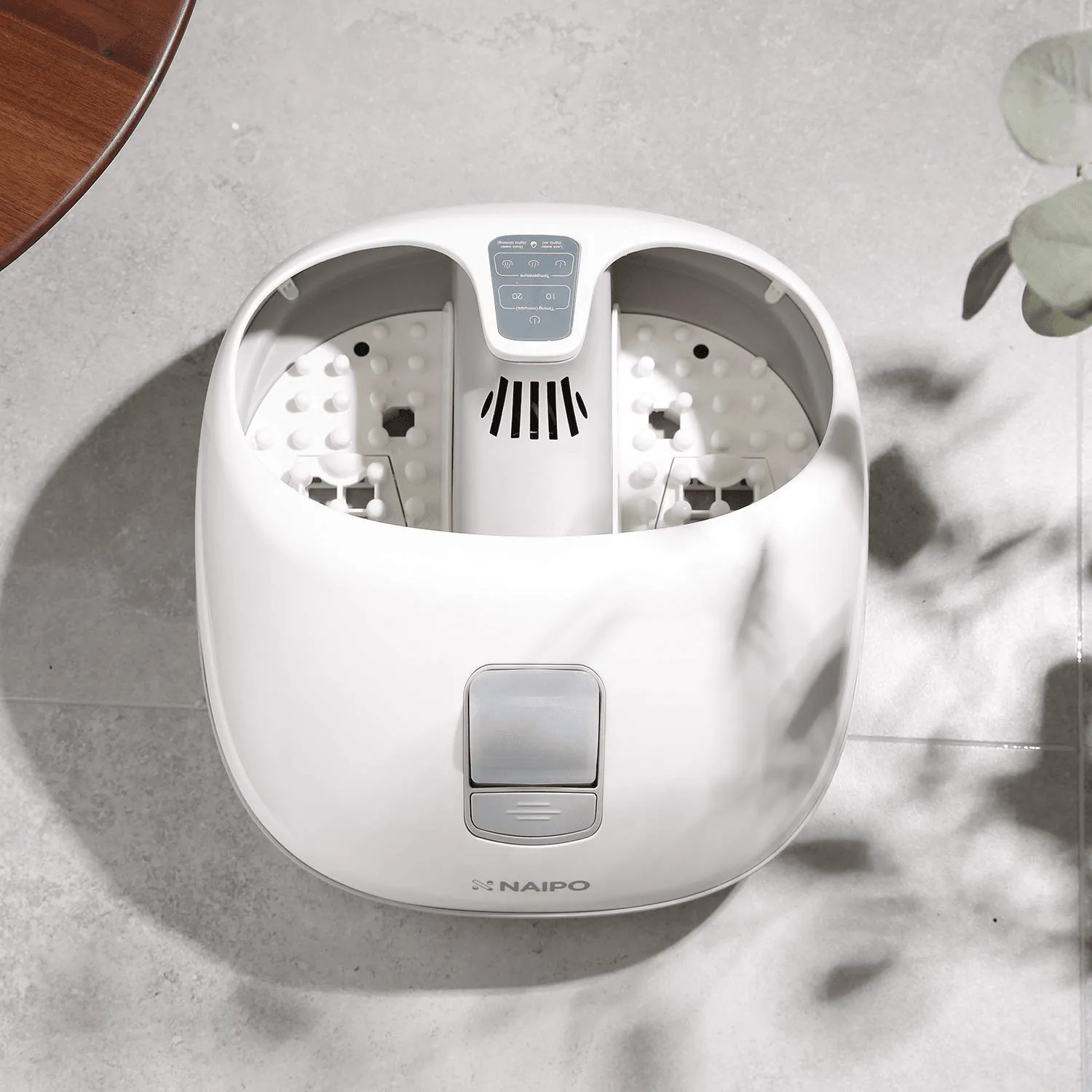 Steam Foot Bath/Spa Massager Foot Sauna Tub with 3 Heat Levels and 2 Adjustable Timers, No Water Pouring, 4 Pedicure Massage Rollers and Imitated Pebble Pedal Detachable, New Method for Stress Relief