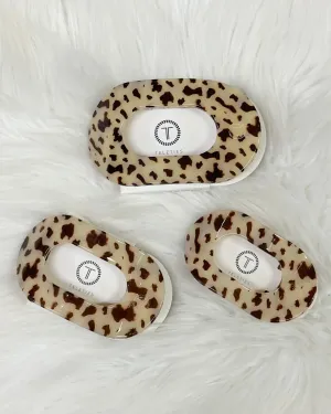 TELETIES Blonde Tortoise Round Flat Hair Clip